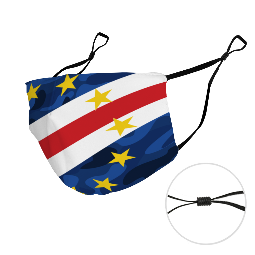 Cabo verde Adult's Face Mask with Filter Element Camo flag design - CVC Streetwear