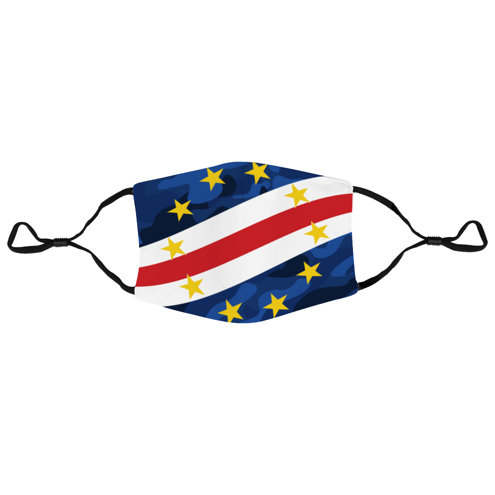Cabo verde Adult's Face Mask with Filter Element Camo flag design - CVC Streetwear
