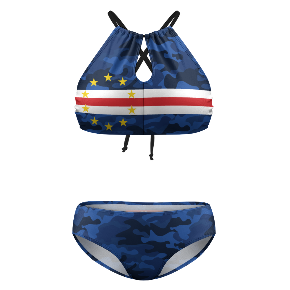 CaboVerde CamoFlag Plus Size Women's Two Piece Swimsuit Stylish Bikini Suits
