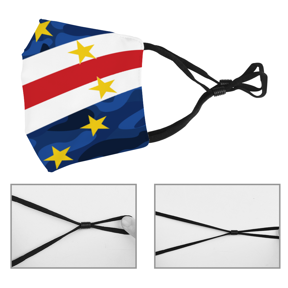 Cabo verde Adult's Face Mask with Filter Element Camo flag design - CVC Streetwear