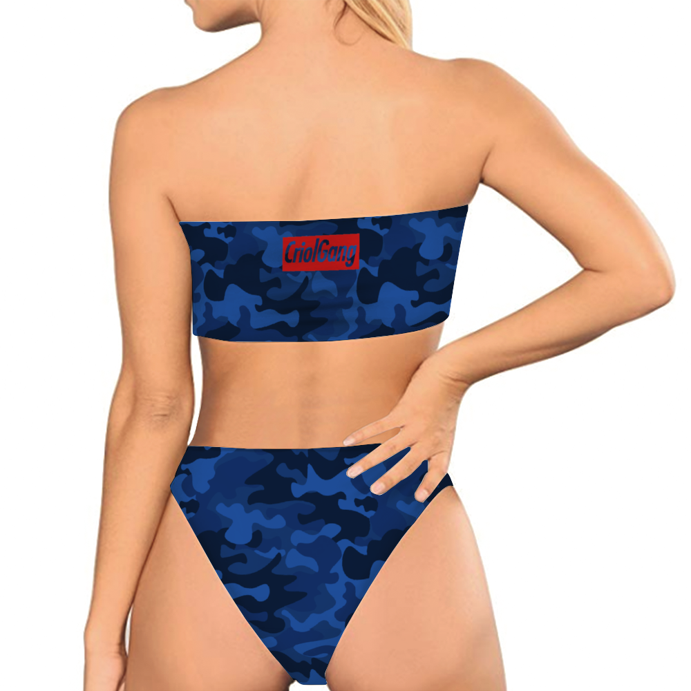 Cabo Verde CamoFlag Women's Bandeau Bikini with Padding Swimsuit