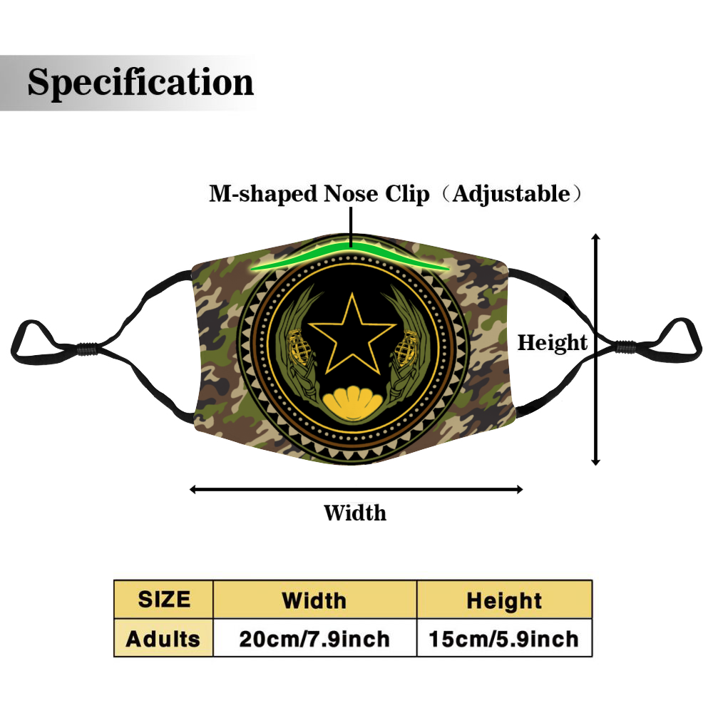 Cabo verde Adult's Face Mask with Filter Element Camo Shield - CVC Streetwear