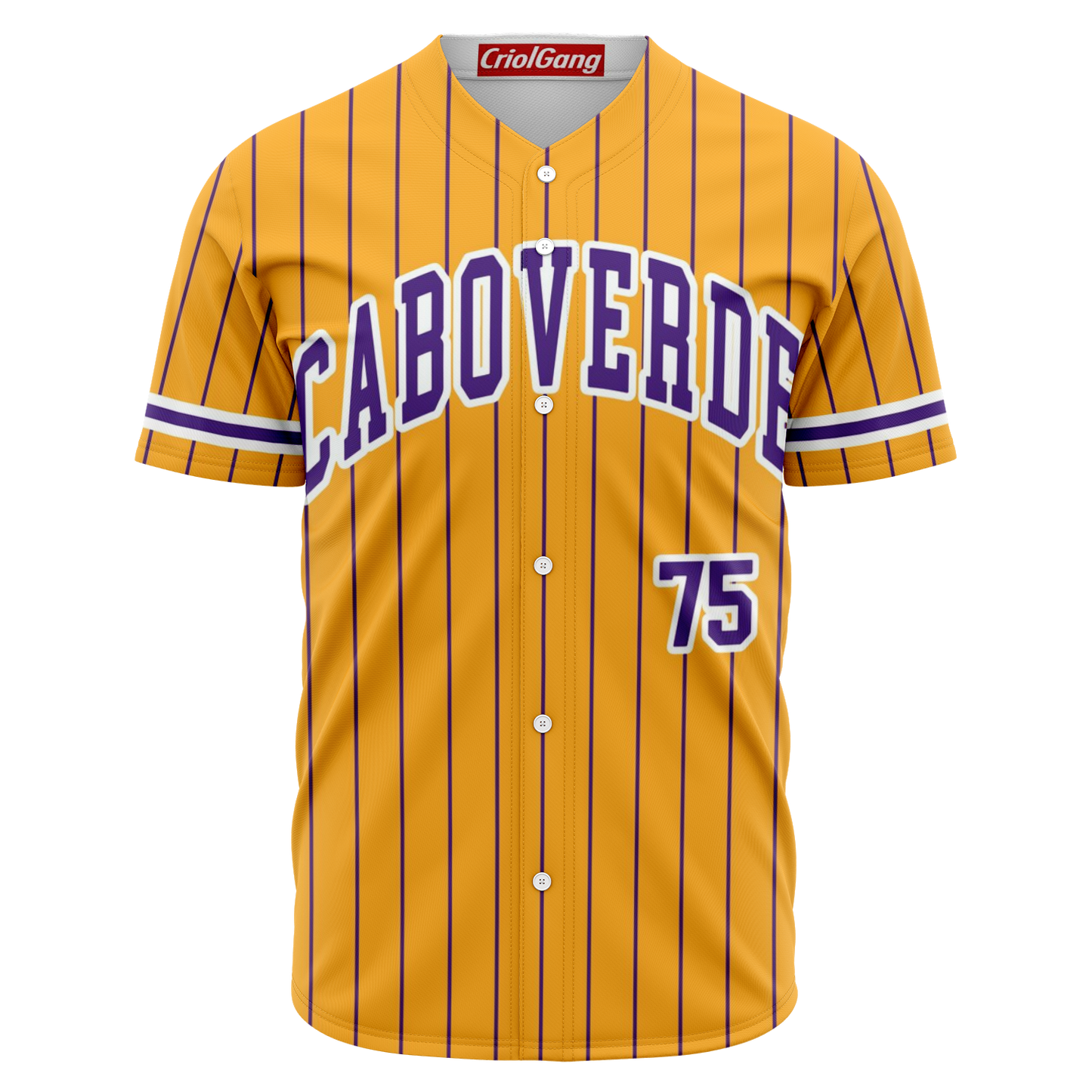 Cabo Verde baseball jersey yellow & purple "CABOGANG" - CVC Streetwear