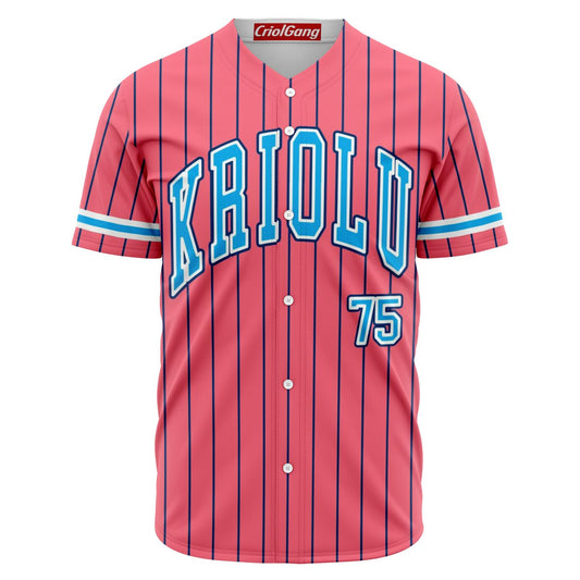 Cabo Verde baseball jersey pink & blue "KRIOLU/CABOGANG"