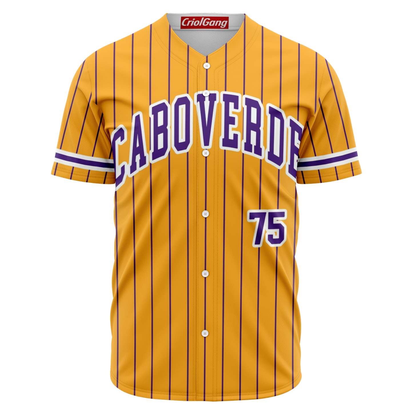 Cabo Verde baseball jersey  yellow & purple "CABOGANG" - CVC Streetwear