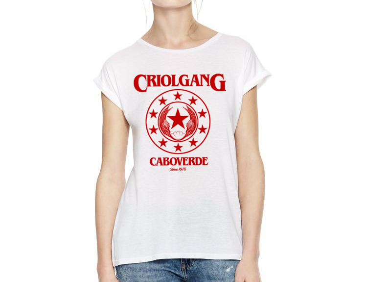 Cabo Verde Women's Bamboo Rolled Sleeve Tunic T-shirt Criolgang emblem - CVC Streetwear