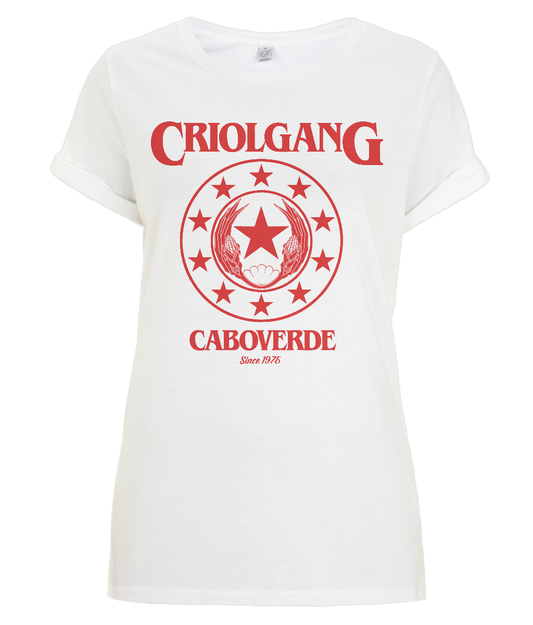 Cabo Verde Women's Bamboo Rolled Sleeve Tunic T-shirt Criolgang emblem - CVC Streetwear