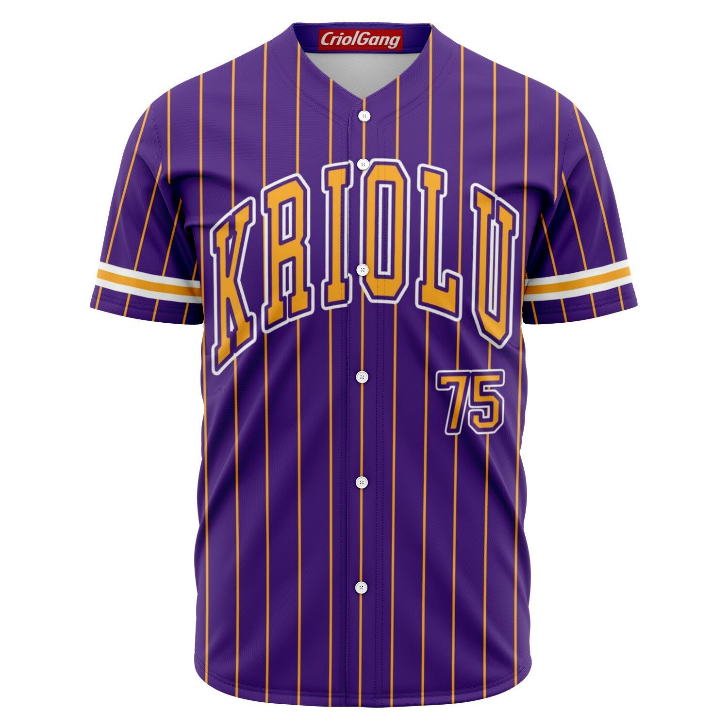 Cabo verde baseball jersey " KRIOLU/CABOGANG"  purple yellow - CVC Streetwear
