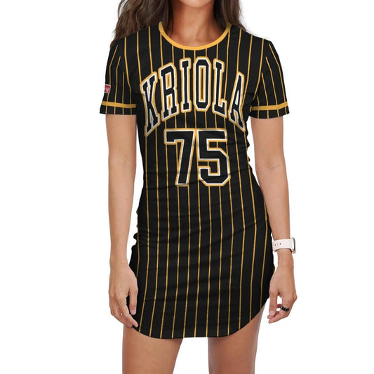 Kriola T-shirt Dress " CABOGANG" yellow/black - CVC Streetwear