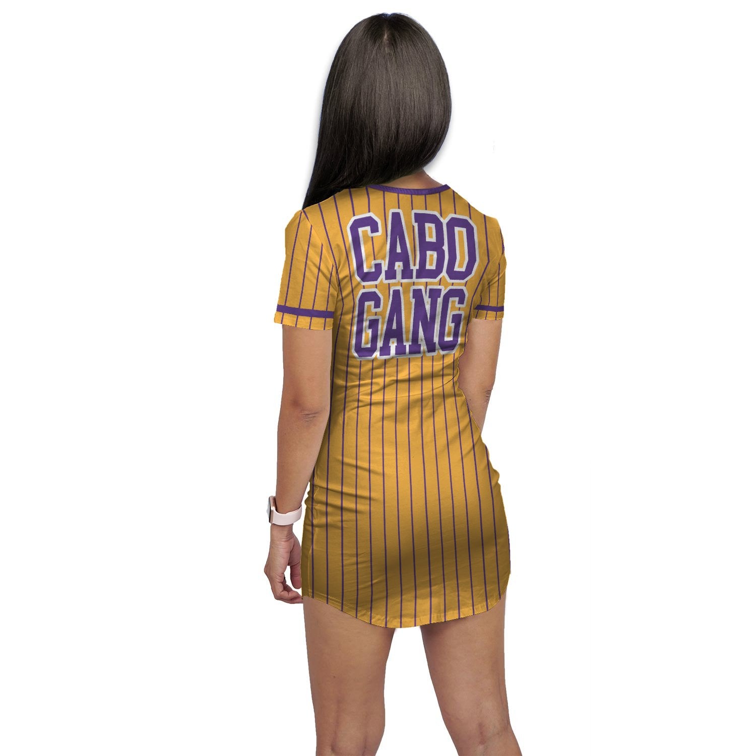 Kriola T-shirt Dress "CABOGANG" yellow/purple - CVC Streetwear